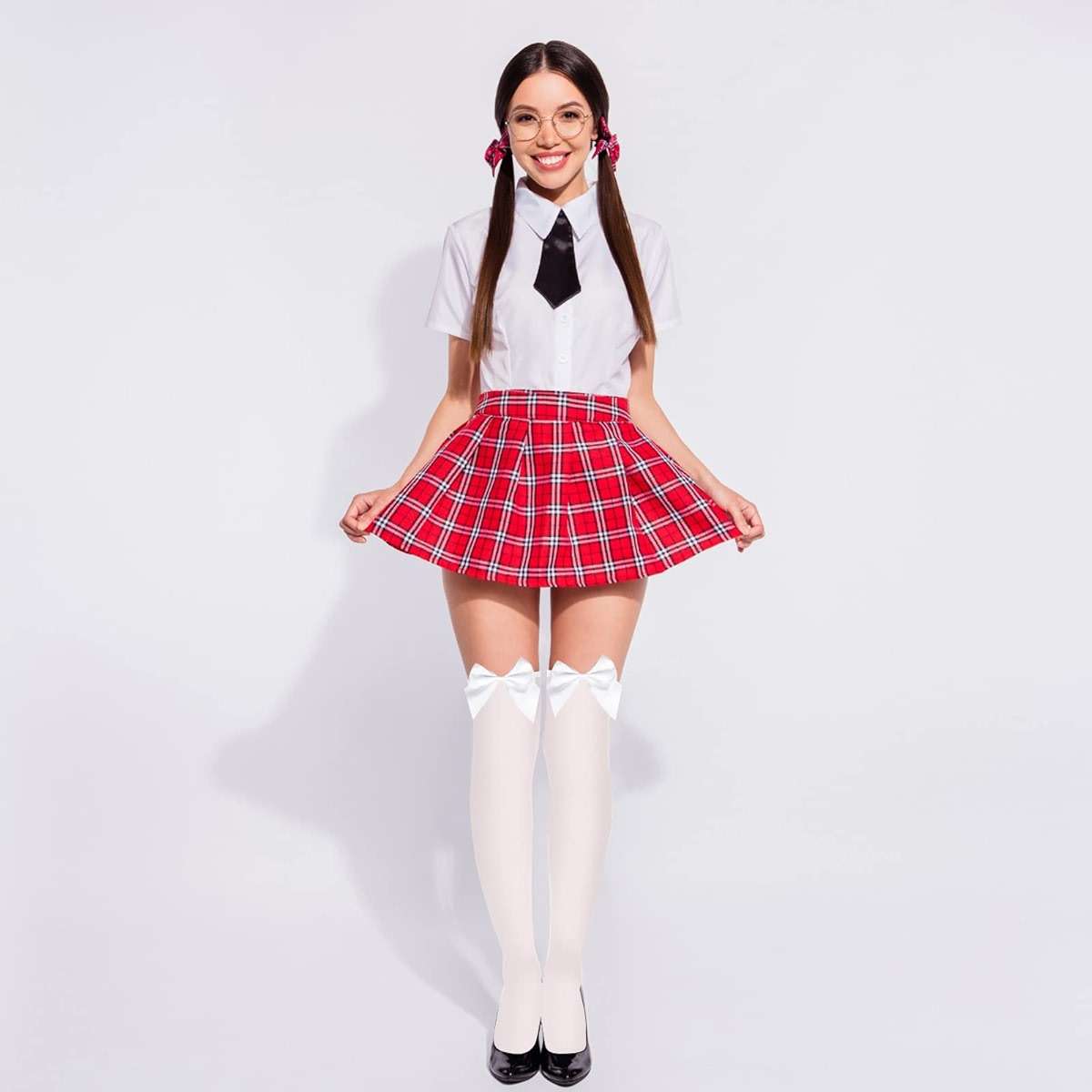 Hillban Womens Satin Bow Thigh Highs Stockings over Knee for Women Daily Wear Costume Accessory - Image 6