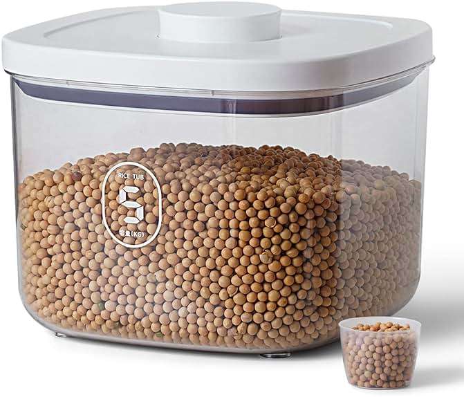 LivLab 10 Lbs Storage Container Bin Rice Dispenser with Measuring Cup Food Cereal Container Bins Household for Kitchen Pantry Organization - Image 1