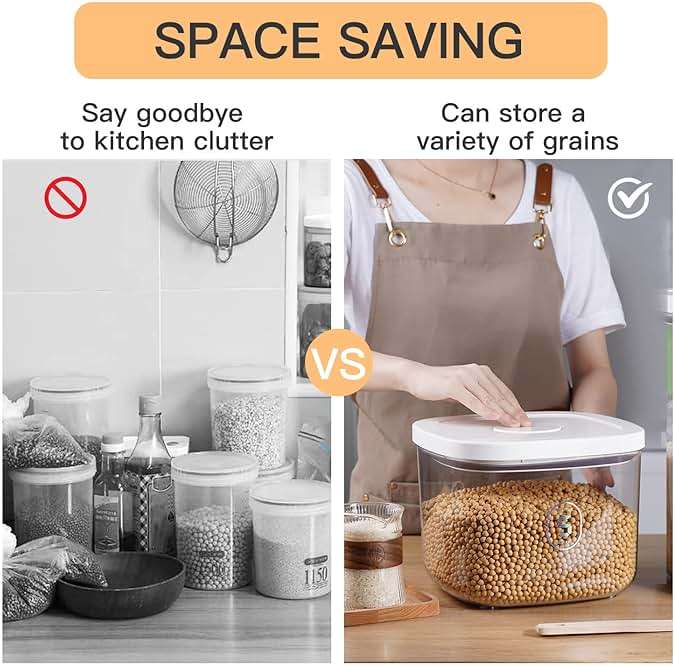 LivLab 10 Lbs Storage Container Bin Rice Dispenser with Measuring Cup Food Cereal Container Bins Household for Kitchen Pantry Organization - Image 9