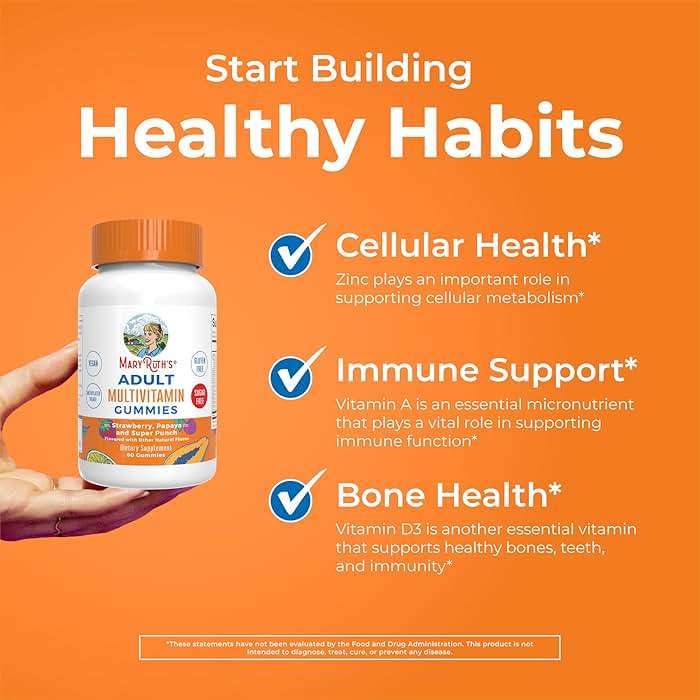 MARYRUTH'S Organics Multivitamin for Women and Men | Sugar Free | Adult Multimineral Gummy with Vitamin C | D and E | B Vitamins | Biotin | Zinc | Vegan | Non-GMO | Gluten Free | 60 Count - Image 5
