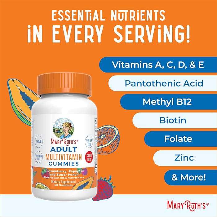 MARYRUTH'S Organics Multivitamin for Women and Men | Sugar Free | Adult Multimineral Gummy with Vitamin C | D and E | B Vitamins | Biotin | Zinc | Vegan | Non-GMO | Gluten Free | 60 Count - Image 8