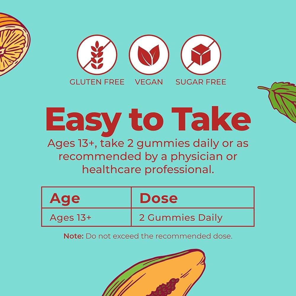 MaryRuth's Multivitamin Gummies for Teens | Vitamin D3, A, C, E, B6, B12, Zinc, Iodine, Biotin | Immunity | Tissue, Vision, & Skin Health | Vegan | Non-GMO | Sugar Free | Gluten Free | 60 Count - Image 7