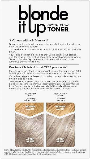 Clairol Blonde It Up Crystal Glow Toners Demi-Permanent Hair Dye, Radiant Opal Hair Color | Ammonia Free | Add Pearlescent Tones to Pre-Lightened Shades | Neutralizes Warmth | Pack of 1 - Image 3