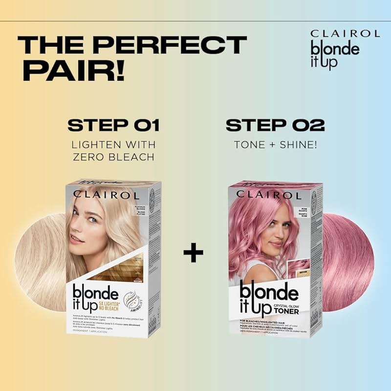 Clairol Blonde It Up Crystal Glow Toners Demi-Permanent Hair Dye, Radiant Opal Hair Color | Ammonia Free | Add Pearlescent Tones to Pre-Lightened Shades | Neutralizes Warmth | Pack of 1 - Image 12
