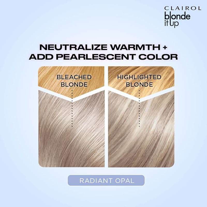 Clairol Blonde It Up Crystal Glow Toners Demi-Permanent Hair Dye, Radiant Opal Hair Color | Ammonia Free | Add Pearlescent Tones to Pre-Lightened Shades | Neutralizes Warmth | Pack of 1 - Image 10