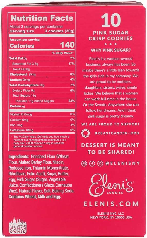 Eleni's New York, Cookie Pink Sugar Crisp, 3.5 Ounce - Image 2