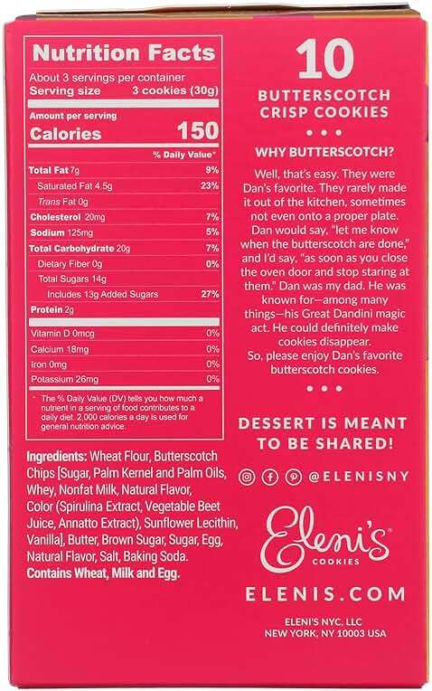 Eleni's New York, Cookie Butterscotch Crisp, 3.5 Ounce - Image 2