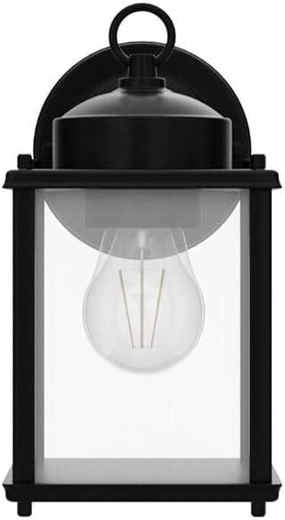 MATAMEYE Outdoor Wall Lantern, Exterior Waterproof Wall Sconce Light Fixtures, Black Front Door Wall Lighting with Clear Beveled Glass Shade, 2 Pack - Image 4