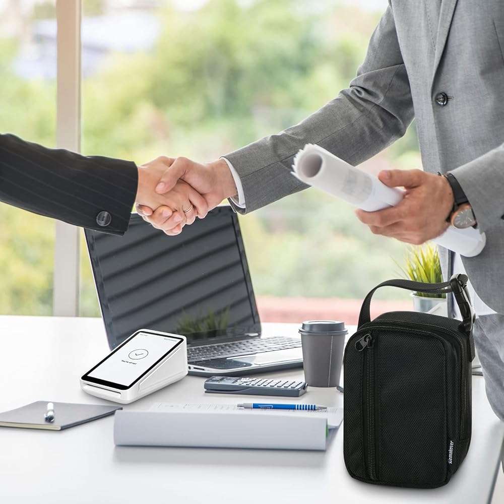 Square Terminal Case, Fits Terminal Power Adapter & Cable, Receipt Paper Rolls and Hub, Square Reader Protector Waterproof Carrying Bag, Adjustable Portable Anti-Scratch Protective Travel Case - Image 7