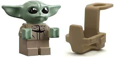 LEGO Star Wars: The Child - Grogu - Baby Yoda Minifigure with Carrier/Backpack - Very Small (Less Than 1 inch Tall), Clear - Image 1