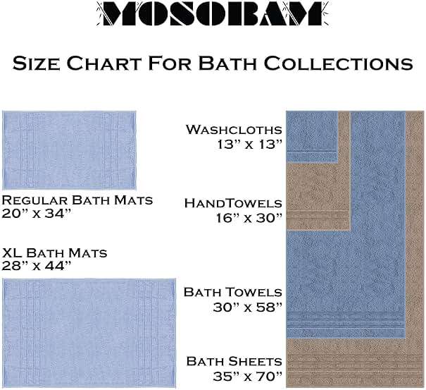 Mosobam Luxury Turkish 14pc Deluxe Bath Bundle Body Hand Face Towel and Mat White 700 GSM & 1000 GSM Bamboo Viscose & Aegean Turkish Combed Cotton - Image 4