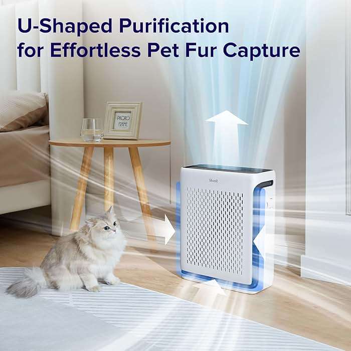 LEVOIT Air Purifier for Home Large Room Up to 1073Ft² with Air Quality Monitor, AHAM VERIFIDE, Smart WiFi, Washable Pre-Filter, HEPA Sleep Mode for Pets, Allergies, Dust, Pollen, Vital 100S-P, White - Image 3