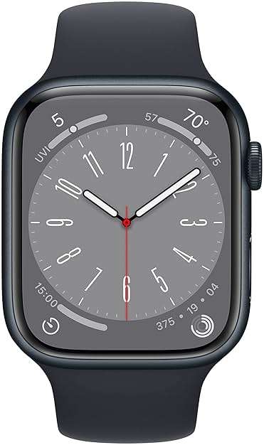 Apple Watch Series 8 [GPS + Cellular, 45mm] - Midnight Aluminum Case with Midnight Sport Band, M/L (Renewed) - Image 2