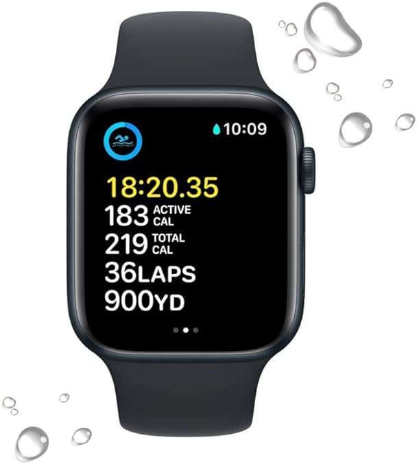 Apple Watch SE (2nd Gen) (GPS + Cellular, 44mm) - Midnight Aluminum Case with Midnight Sport Band, M/L (Renewed) - Image 3