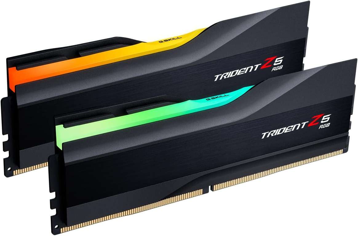 G.SKILL Trident Z5 RGB Series DDR5 RAM (Intel XMP 3.0) 32GB (2x16GB) 7200MT/s CL34-45-45-115 1.40V Desktop Computer Memory U-DIMM - Matte Black (F5-7200J3445G16GX2-TZ5RK) - Image 1