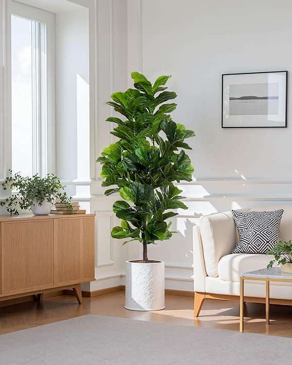 FLOWORLD Fiddle Leaf Fig Tree 6ft Tall Artificial Tree in Plastic Pot Fake Ficus Lyrata Plants with 184 Decorative Fiddle Leaves Faux Fig Trees for Home Office Living Room Decor Indoor Outdoor - Image 8