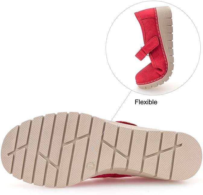 VJH confort Women s Mary Jane Flats, Breathable Comfort Round Toe Low Heel Slip-on Light Weight Walking Shoes - Image 4