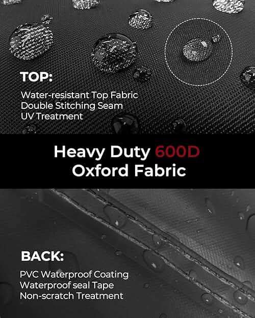 Loriano Patio Furniture Covers 4 Piece Set, Outdoor Waterproof, Heavy Duty 600D Lawn Patio Covers Grey-Black - Image 3