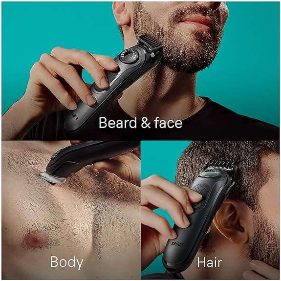 Braun All-in-One Style Kit Series 5 5471, 8-in-1 Trimmer for Men with Beard Trimmer, Body Trimmer for Manscaping, Hair Clippers & More, Ultra-Sharp Blade, 40 Length Settings, Waterproof - Image 3