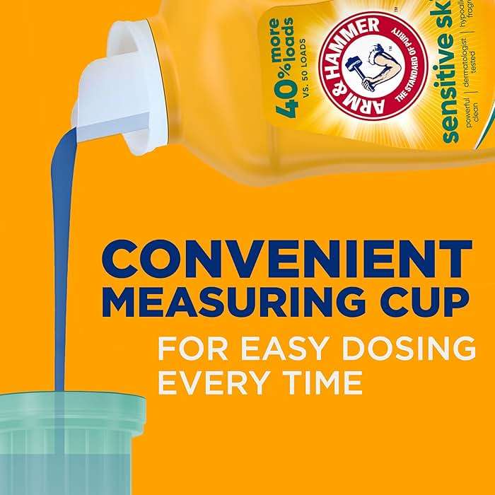 ARM & HAMMER Sensitive Skin Liquid Laundry Detergent, Fresh Scent, 105 fl oz, 105 Loads - Image 9