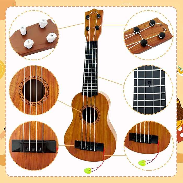 Kids Toy Ukulele Guitar,Classical 17inch 4 String Mini Children Guitar with Pick,Educational Musical Instrument Toy for Toddlers and Preschoolers - Image 4