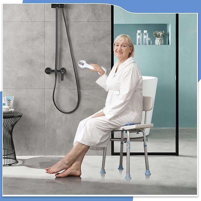 Grab Bars for Bathtubs and Showers, 12 Inch Shower Handle Strong Suction Cup Grab Bar for Shower Chair Stool, Bathroom Safety Bar for Seniors, Elderly, Handicap (2 Pack) - Image 2