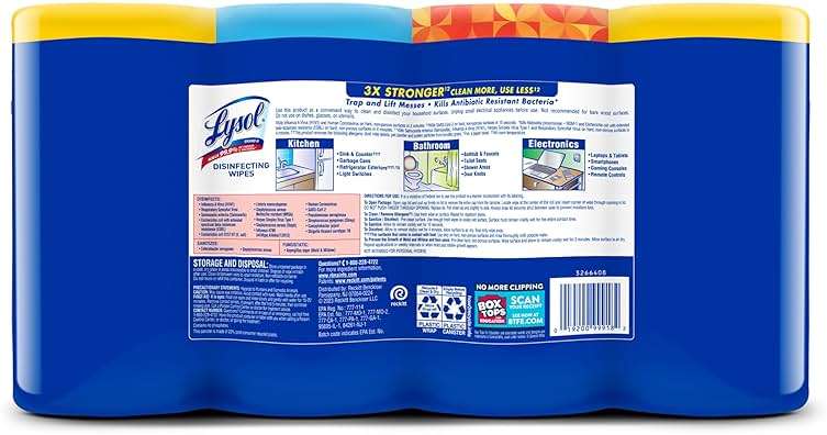 Lysol Disinfecting Wipes Bundle, Home Apartment Dorm Room Essentials and Cleaning Supplies, All Purpose Cleaner, Multi-surface Cleaning Wipes, Multi-Scent Sanitizing Wipes Bundle, 80 Count (4pk) - Image 11