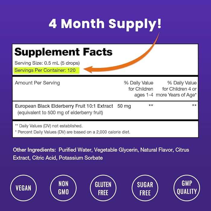 NutraChamps Black Elderberry for Kids Liquid Drops, 10:1 Extract Sambucus Elderberry Syrup for Kids, Sugar-Free European Elderberry Drops Berry Flavor, Immune Support, 4 Month Supply - Image 2