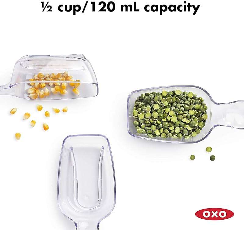 OXO Good Grips POP Container Accessories 3-Piece Scoop Set and OXO Good Grips POP Container - Airtight Food Storage - Small Square Short 1.1 Qt - Image 4