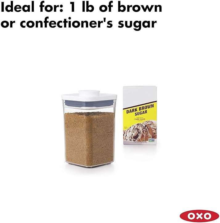 OXO Good Grips POP Container Accessories 3-Piece Scoop Set and OXO Good Grips POP Container - Airtight Food Storage - Small Square Short 1.1 Qt - Image 7