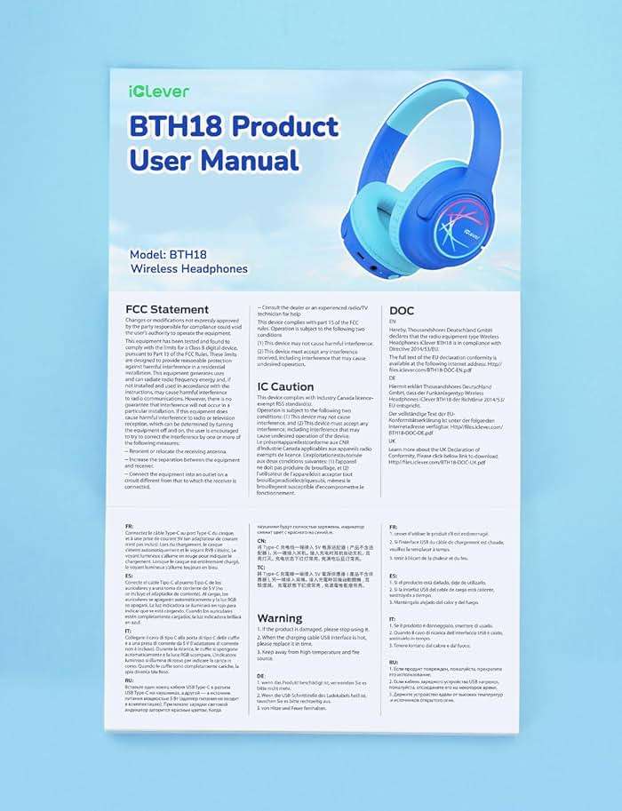 iClever Kids Bluetooth Headphones with LED Lights, 43H Playtime, Type-C Fast Charging, BTH18 Safe Volume 74/85dBA, Bluetooth5.3,Toddler Headphones Aux Cord for iPad/Tablet/Travel/School, Blue - Image 12