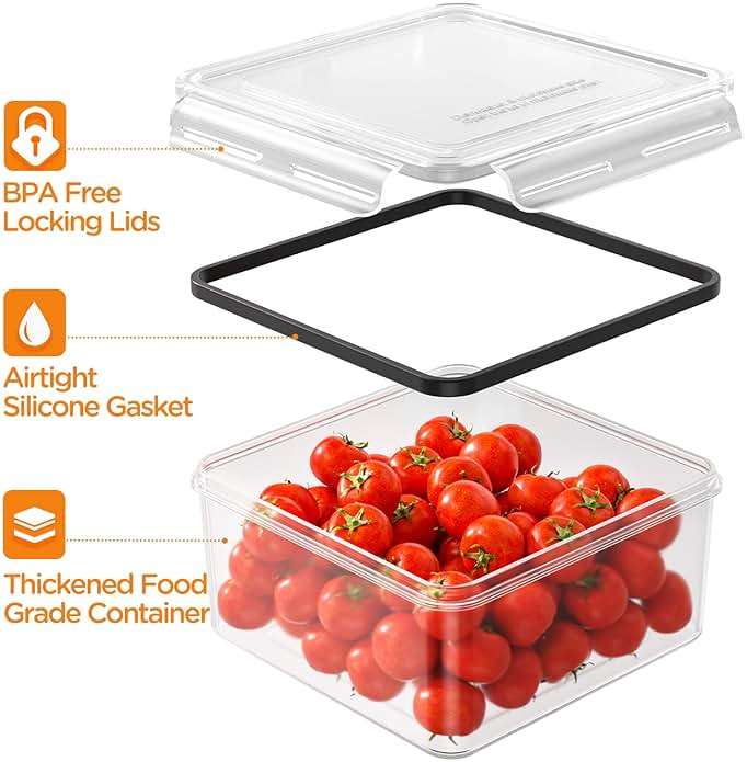 HOMETALL 40 PCS Food Storage Containers with Lids Airtight, 100% Leakproof Plastic Meal-Prep Containers Reusable(20 Containers & 20 Lids),Microwave and Dishwasher Safe, Includes Labels & Pen - Image 4