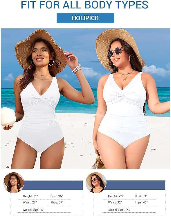 Holipick Women Tummy Control One Piece Swimsuit - Push Up Bathing Suit Full Coverage Slimming Swimwear - Image 5