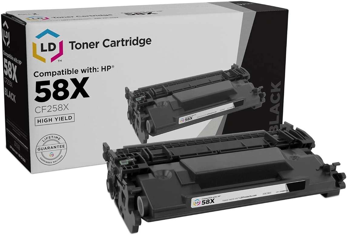 LD Products Compatible Toner Cartridge Replacement / Compatible with HP 58X / CF258X HY (Black with CHIP) for LaserJet Pro M404dn M404dw M404n MFP M428fdn MFP M428fdw New Working CHIP Installed - Image 1