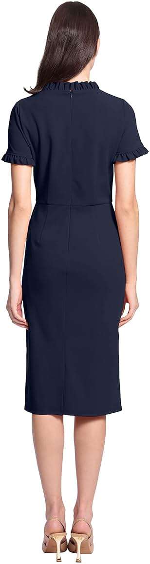 Maggy London Women's Maggy London Women's Dresses Ruffle Collar Slant Pocket Sheath Dress - Image 3