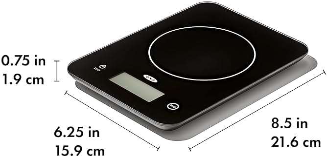 OXO Good Grips 11lb/5kg Everyday Glass Food Scale, Gram Scale for Meal Prep - Image 2