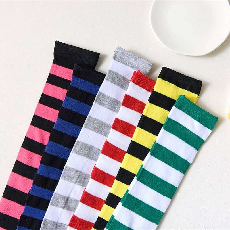 UTTPLL Womens Thigh High Socks Striped Stockings Fashion Colored Long Over Knee High Socks for Halloween, Party, Daily Wear - Image 6
