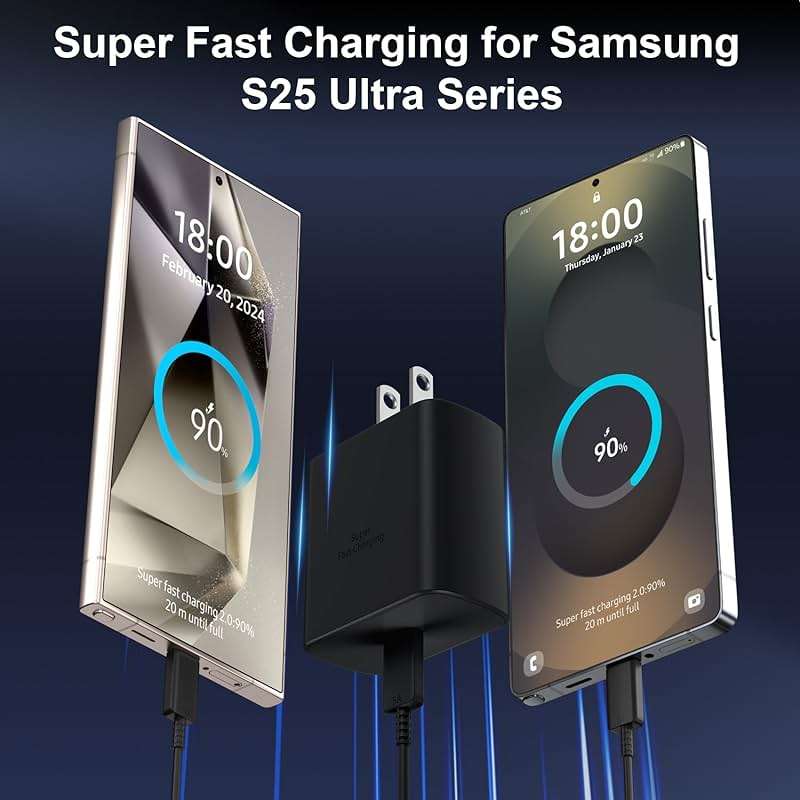 45W USB C Super Fast Charger Type C Charger Fast Charging Android Phone Charger Block with 10FT Type C Charging Cable for Samsung Galaxy S26 Ultra/S26/S26+/S25/S25 Ultra/S25+/S24 Ultra/S23 Ultra/S22 - Image 6