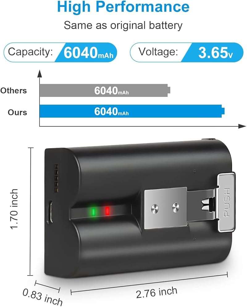 2Pack Replacement for Ring Battery Compatible with Ring-Doorbell-Camera 2/3/4/3plus, Stick Up Camera (2nd and 3rd Gen), Also for Spotlight Cam and Peephole Cam, Rechargeable 3.65V 6040mAh Battery - Image 2