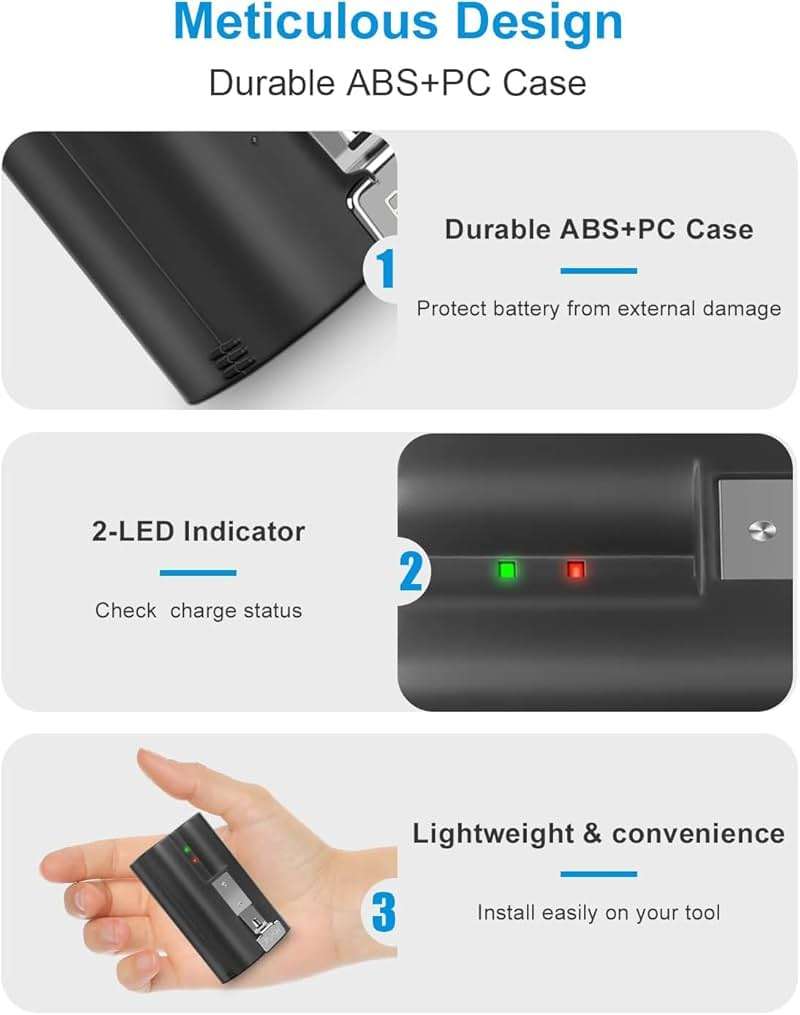 2Pack Replacement for Ring Battery Compatible with Ring-Doorbell-Camera 2/3/4/3plus, Stick Up Camera (2nd and 3rd Gen), Also for Spotlight Cam and Peephole Cam, Rechargeable 3.65V 6040mAh Battery - Image 6