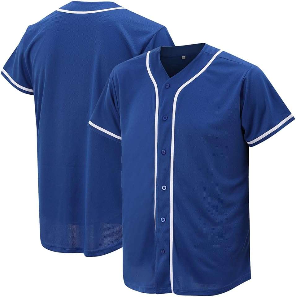 Baseball Jersey for Men and Women, Baseball Shirts for Custom Button up Shirt,Hipster Hip Hop Sports Uniforms - Image 1