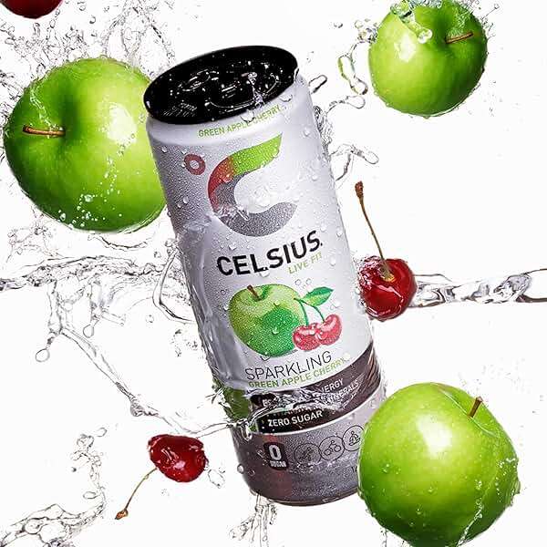 CELSIUS Sparkling Green Apple Cherry, Sugar Free Energy Drink, 12 Fl Oz (Pack of 12) - Image 7