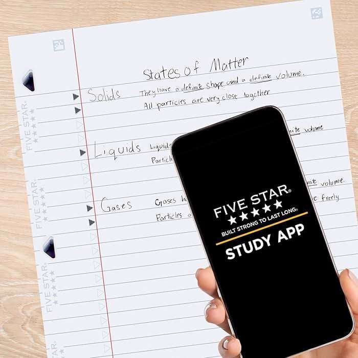 Five Star Loose Leaf Paper + Study App, Wide Ruled Filler Notebook Paper, Reinforced, Fights Ink Bleed, 8" x 10-1/2", 80 Sheets (150002) - Image 3