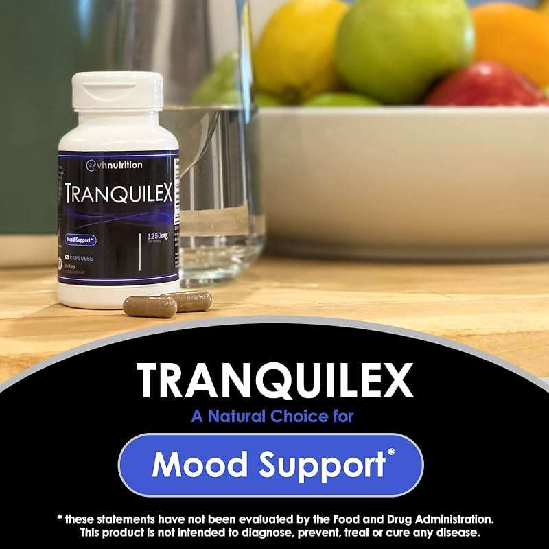 VH Nutrition TRANQUILEX | Stress Relief Supplement* | Ashwagandha, Passion Flower, Kava Kava, Lemon Balm, Licorice Root, and Lavender | Natural Relaxation and Mental Calmness | 60 Capsules - Image 3