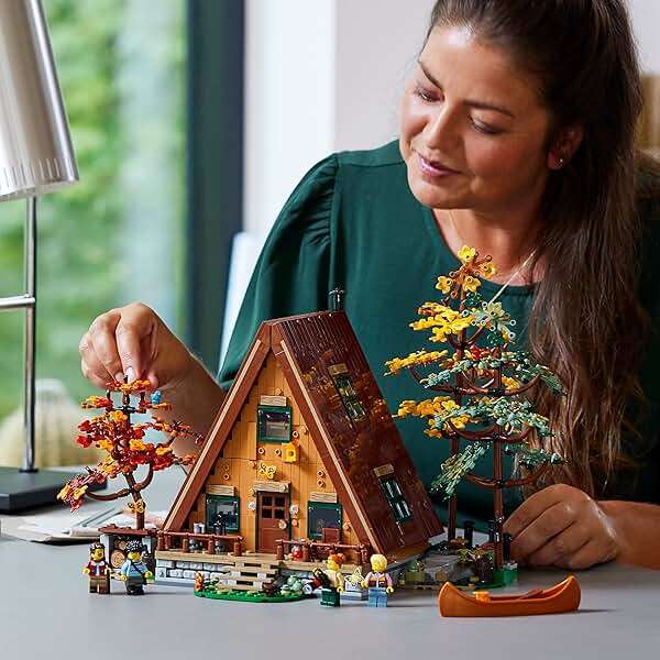 LEGO Ideas A-Frame Cabin Building Set for Adults - Detailed DIY Miniature House Model Kit, Ages 18+ Years - Gifts for Men & Women - 21338 - Image 7