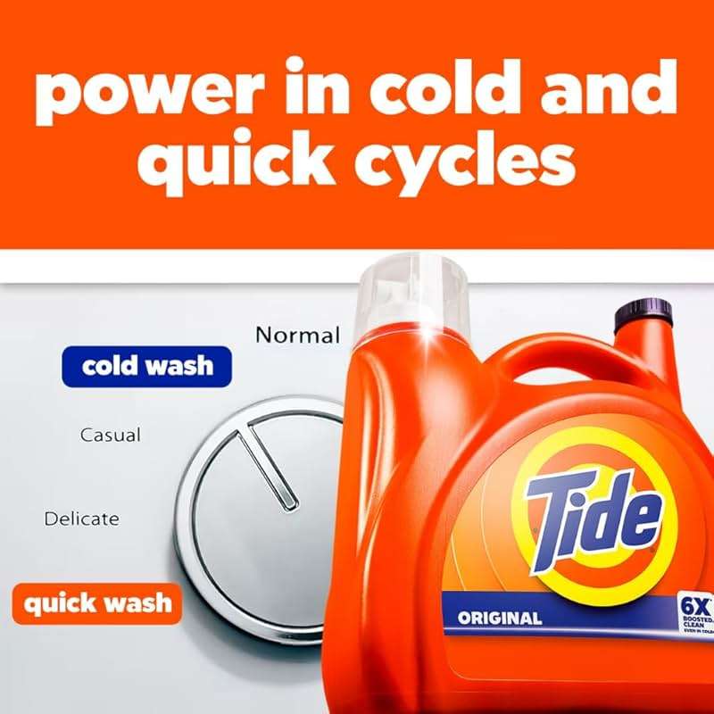 Tide Liquid Laundry Detergent, Original Scent, 125 fl oz, 100 Loads, Boosted Clean Even in Cold Water with Concentrated Washing Soap - Image 9