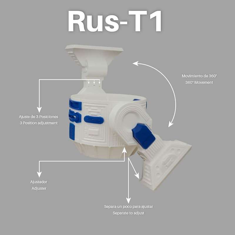 Android Rus-T1 Stand Speaker Compatible with Alexa Echo Dot 3 Gen, 4 Gen, 5 Gen, HomePod mini, Google Home Mini/Nest Mini y genericos (White/Blue) - Image 2