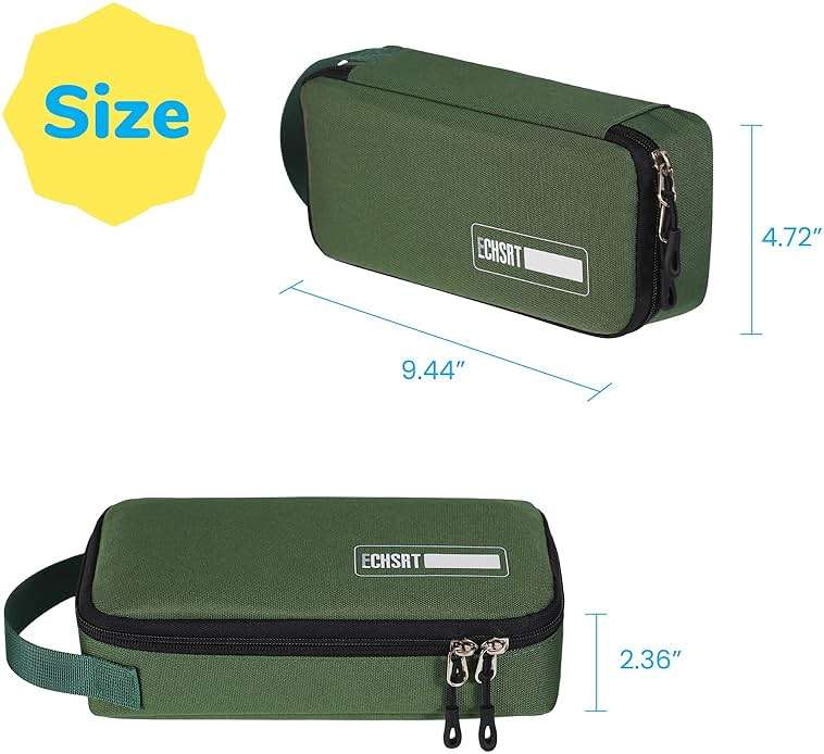 ECHSRT Large Pencil Case, Aesthetic Pen Pouch with Big Capacity, Minimalist Portable Stationery Bag with Handle for Office Organizer Aesthetic Pencil Cases - Image 2