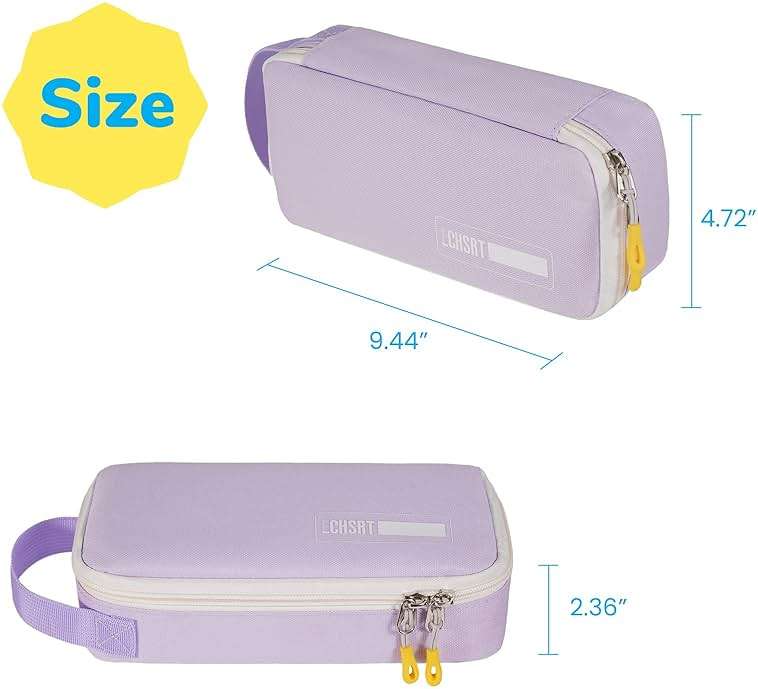 ECHSRT Large Pencil Case, Aesthetic Pen Pouch with Big Capacity, Minimalist Portable Stationery Bag with Handle for Office Organizer Aesthetic Pencil Cases - Image 2