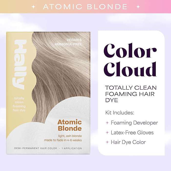 Hally Hair Color Cloud – Demi-Permanent Hair Color Foam in Blonde | Lasts Up to 25 Washes | Ammonia-Free | No Bleach | 4 fl oz - Image 4